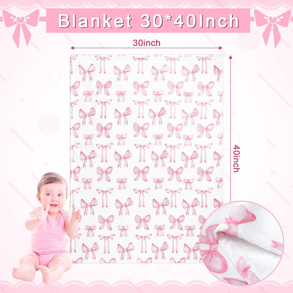 Pink Bow Baby Crib Bedding Set for Infant Standard Bed