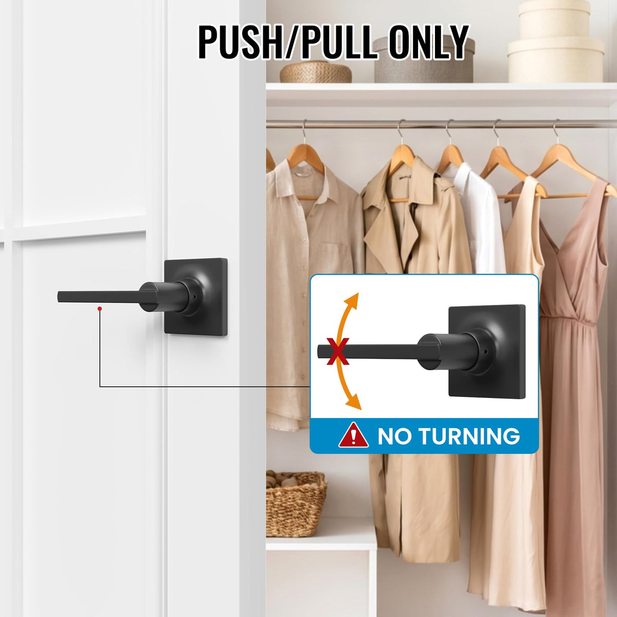 Dummy Door Handle,2 Pack Closets,French Double Doors Knobs Levers