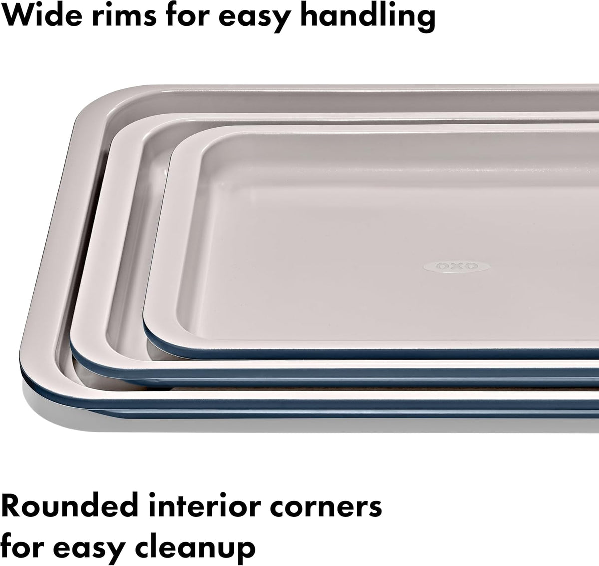 Good Grips Non-Stick Pro Ceramic Coated Metal Bakeware 3-Piece Sheet Pan Set - Storm Blue