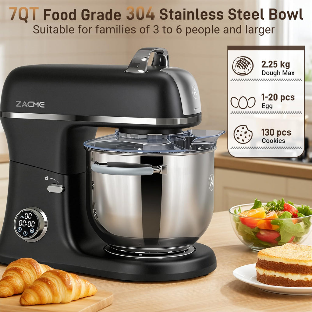 7 Quart Stand Mixer Aluminum Die Casting, 650W 12 Speed Tilt-Head Kitchen Electric Stand Mixer, Household Food Mixer
