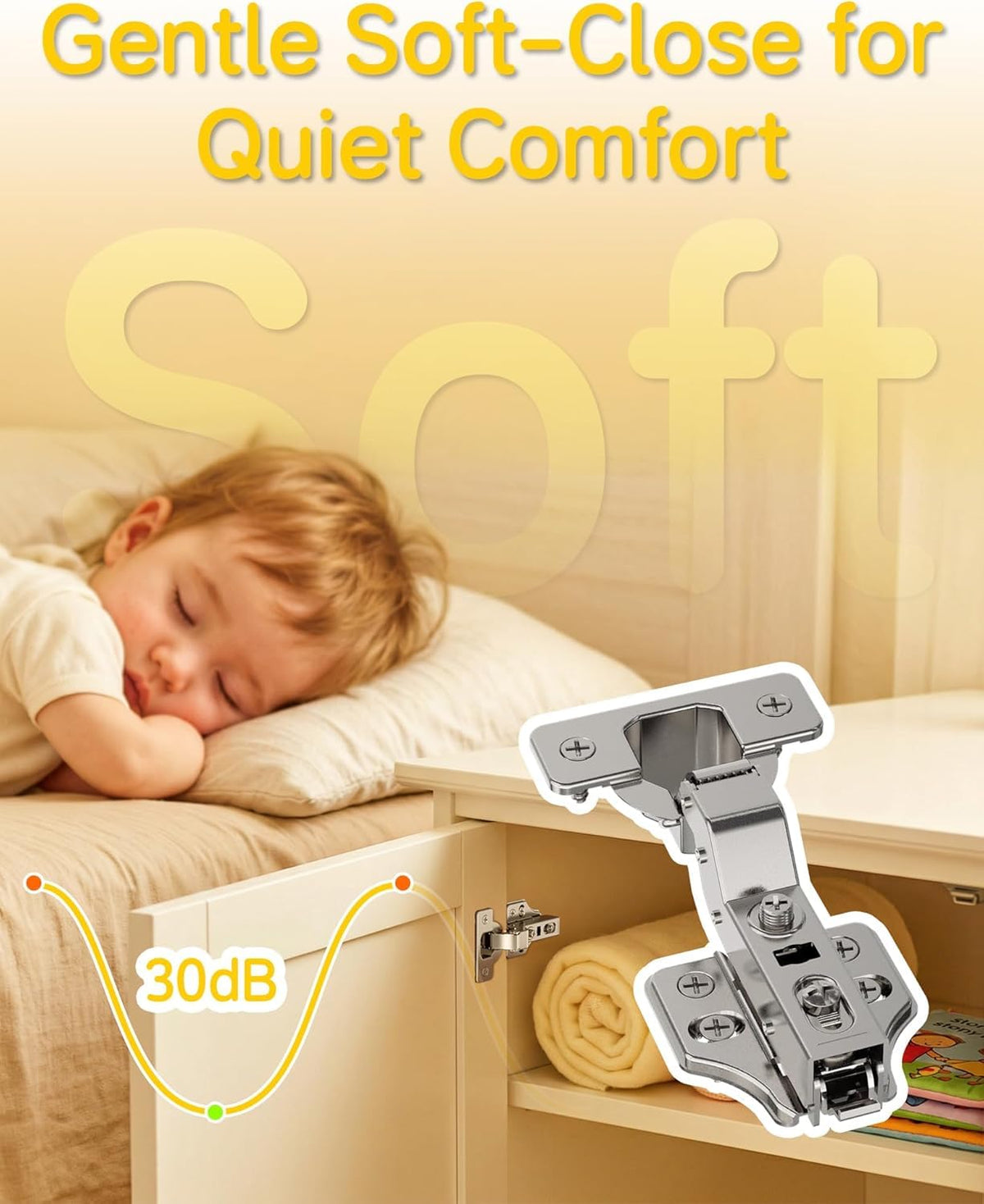60 Pack Inset Soft Close Cabinet Hinges, Stay at Will 105° Concealed Hinge, Smooth Slow Self Closing, 3D Adjustment