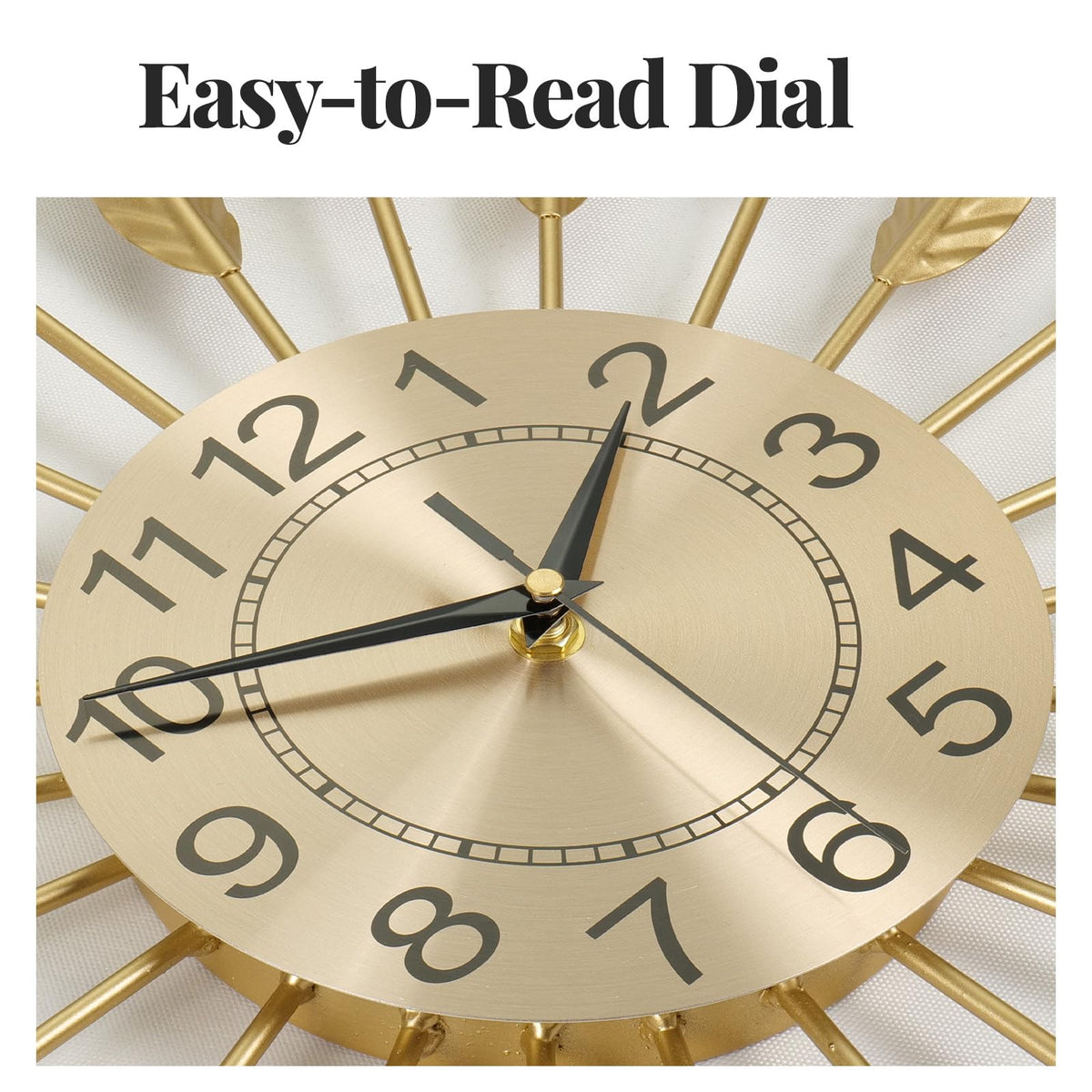 Inspired Nelson Style 30 Inch Large Wall Clock Gold Mid Century Modern Sunburst Wall Clock