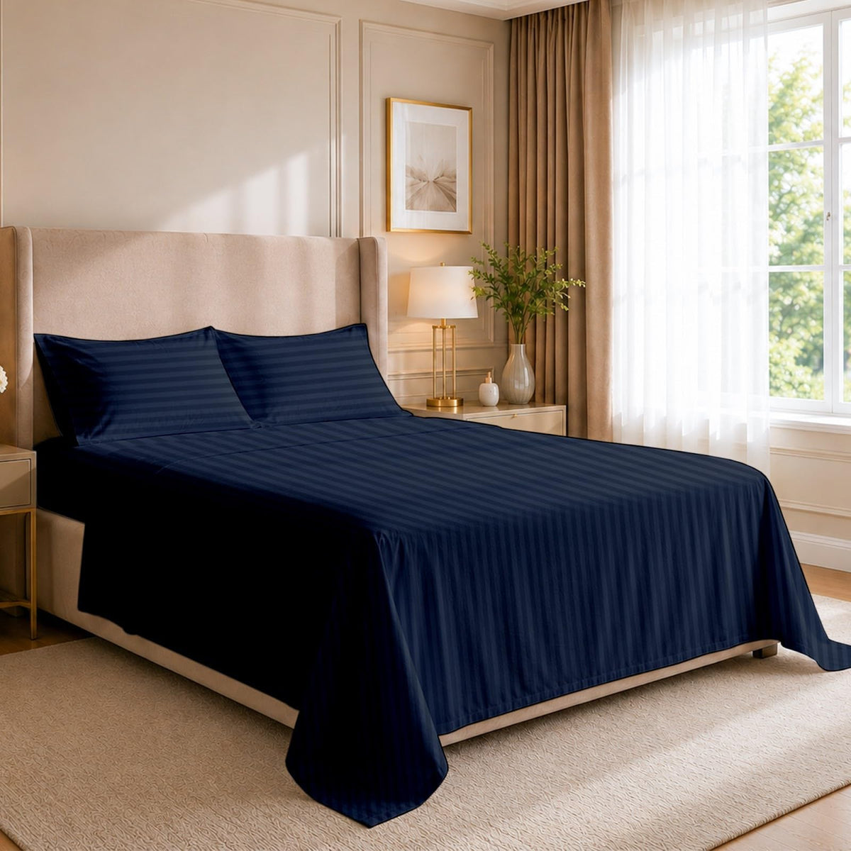 Full XL Sheets, Luxury Soft 100% Egyptian Cotton, 4 Pcs Dorm Bedding Set to Fit Upto 15" Deep College Room Mattress