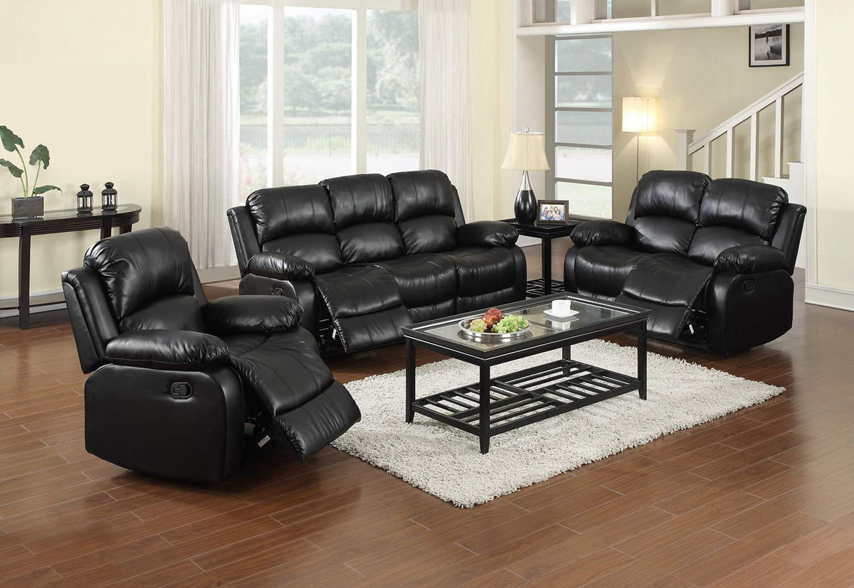 Recliner Sofa Living Room Set Reclining Couch Sofa Chair Loveseat Manual Motion Recliner Home Theater Seating (Bonded