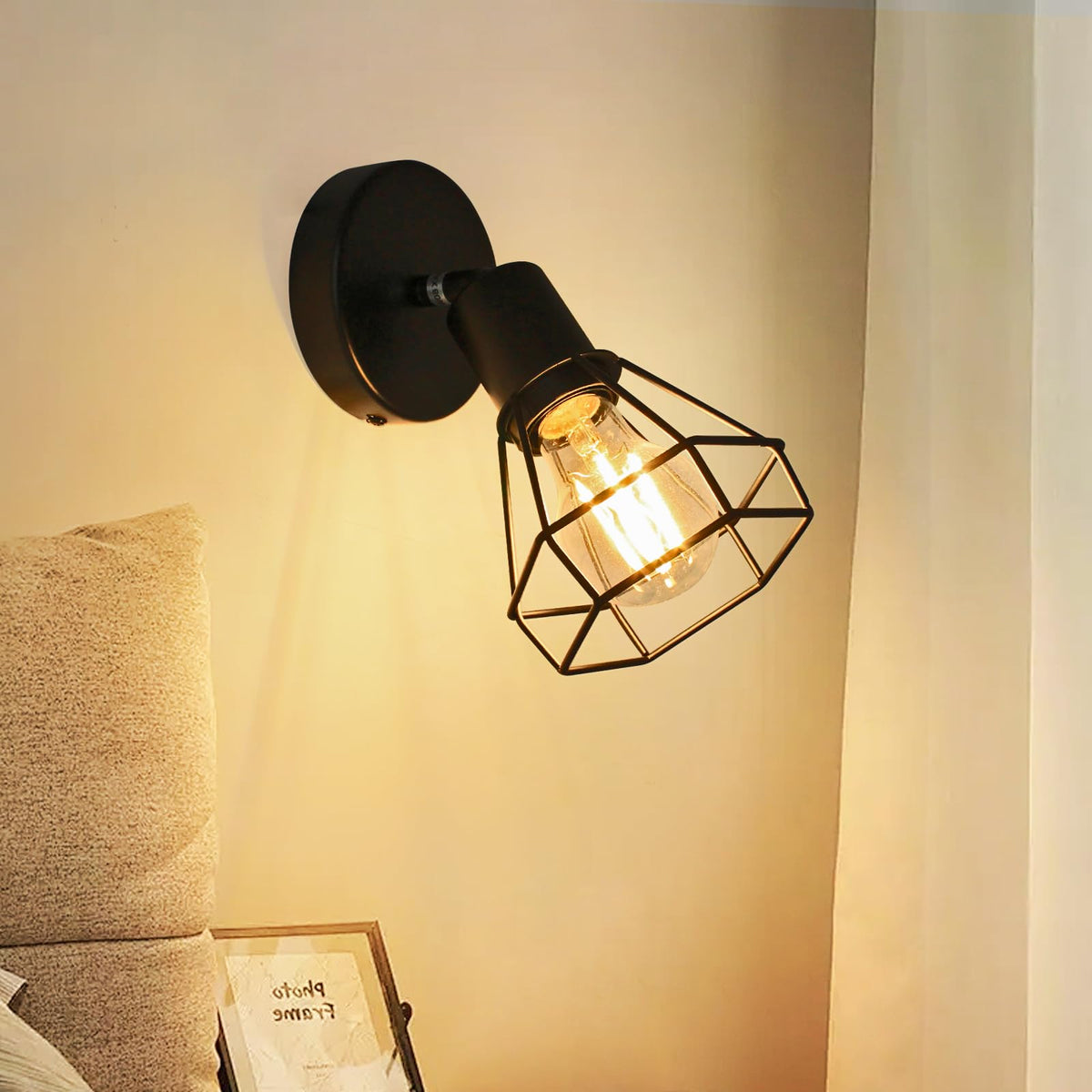 LED Track Lighting Fixture, 1-Light Adjustable Spot Light Black, E26