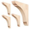 4 Pcs Wood Corbels, 6 x 6 x 1.2 Inch Wooden Shelf Brackets Unfinished Natural Rubber Wood Shelf Bracket with Hanging