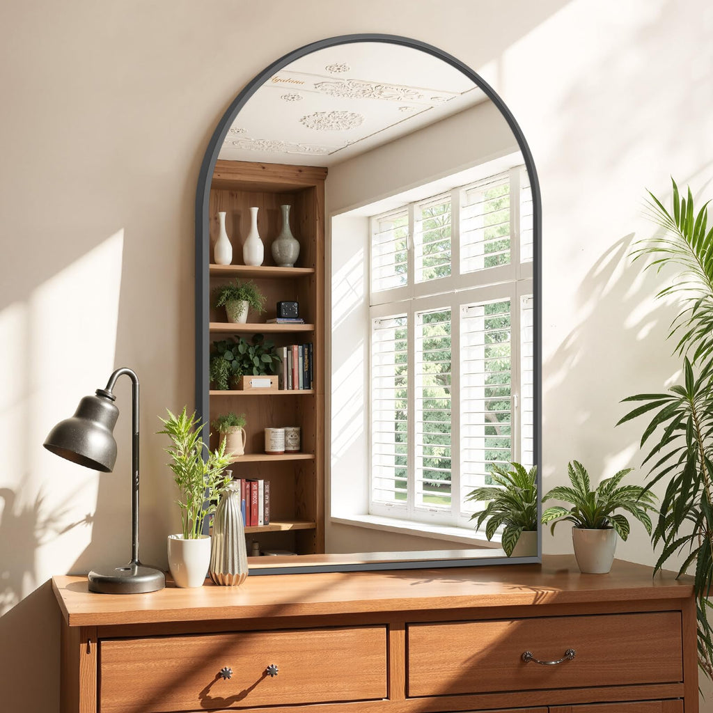 Bathroom Mirror for Wall, 36x24 Inch Arched Mirror