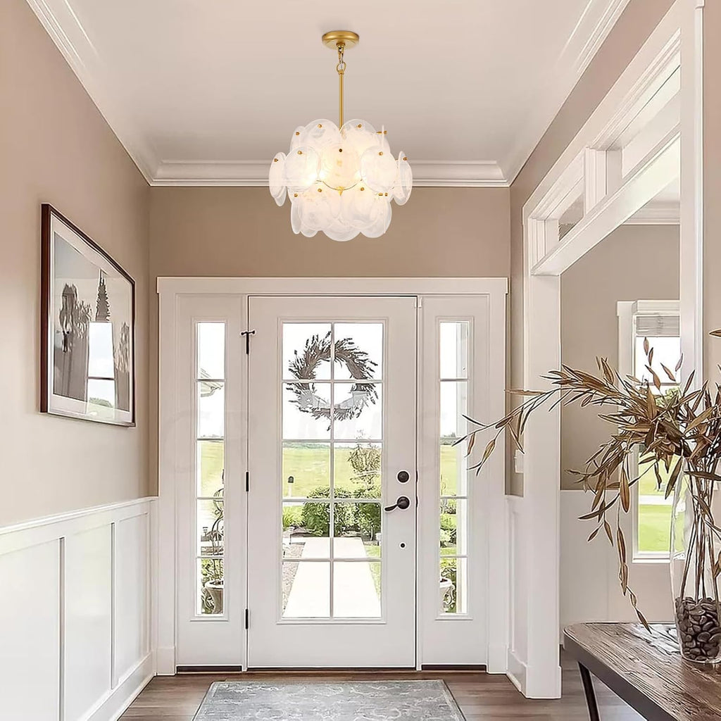 Gold Large Modern Glass Chandelier