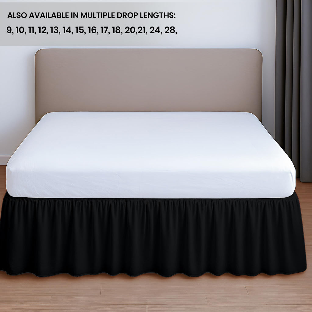 10 Inch Drop Ruffled Bed Skirt - Classic Gathered Styling, Platform Style Dust Ruffle with Secure Fit