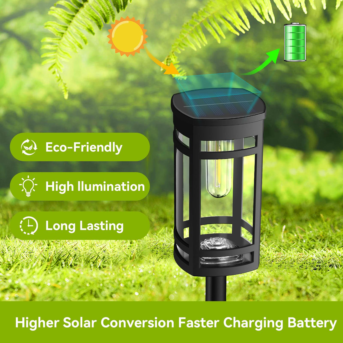 16 Pack Solar Pathway Lights Outdoor Waterproof, Cool White