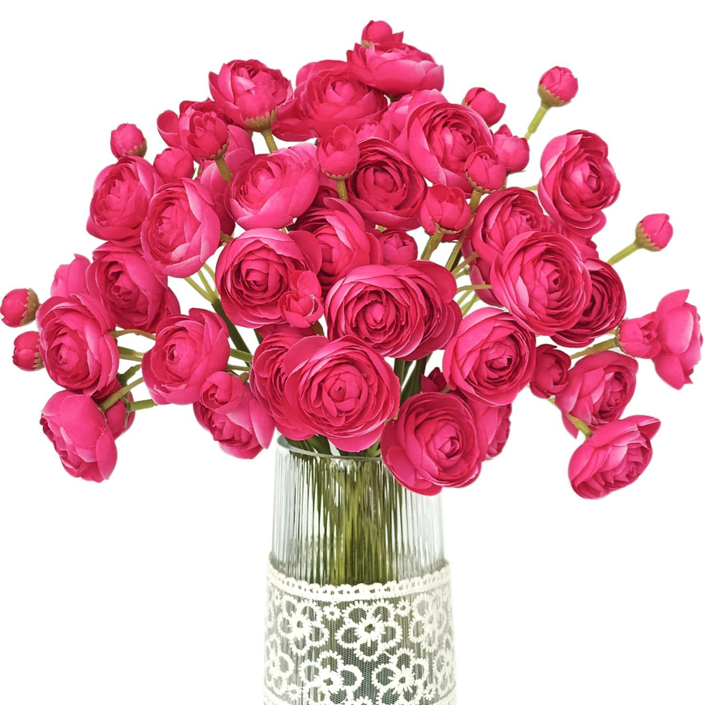 Artificial Ranunculus Flower ROSEO Pink, 18 Pcs