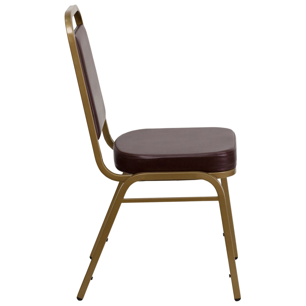 Hercules Vinyl Banquet Chair, Brown, 4-Pack