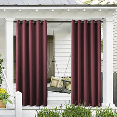 Outdoor Curtains 150" Wide Waterproof Bronze Grommet Outdoor Curtain Panel, Porch, Gazebo, Pergola, Cabana, Dock