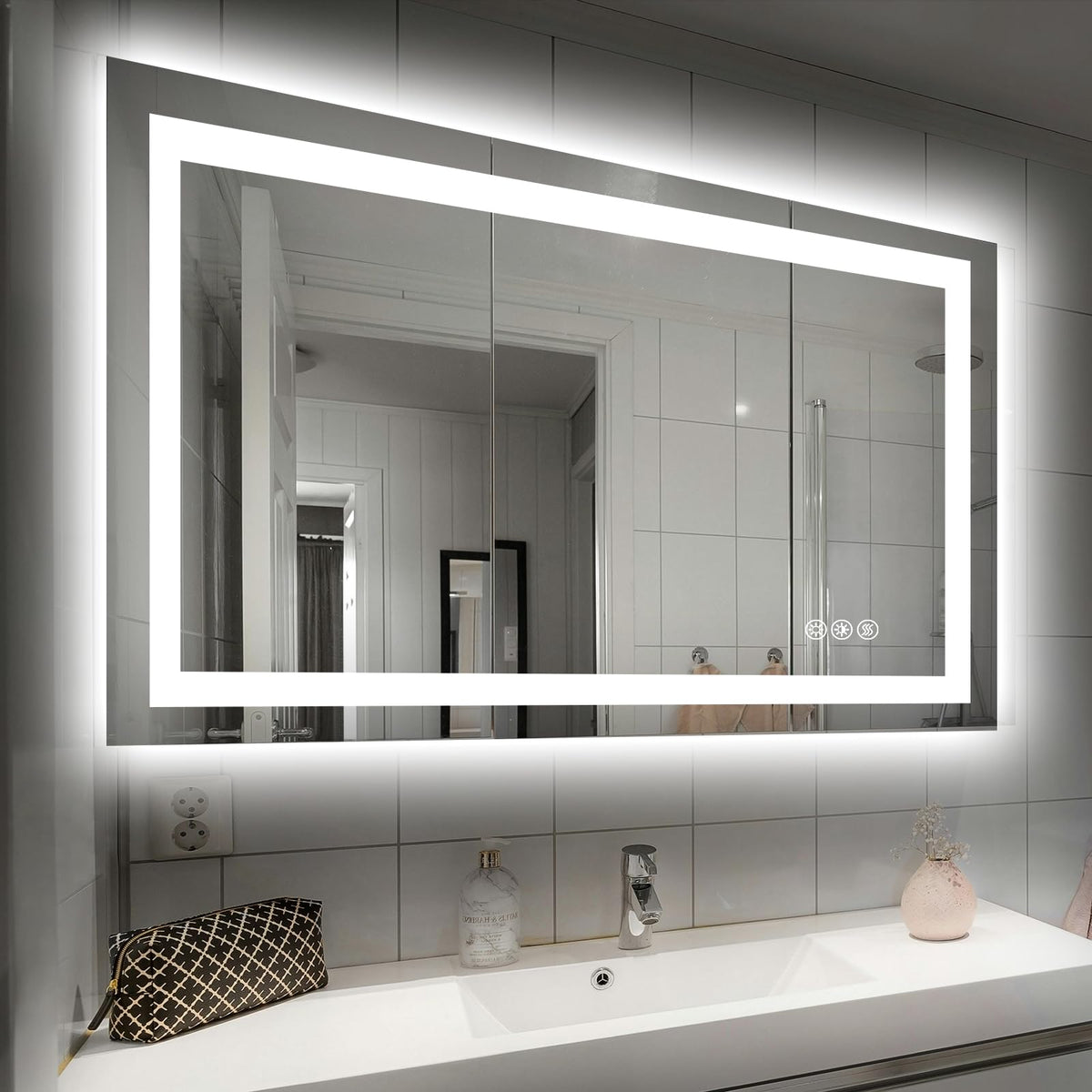 40"X32" LED Bathroom Mirror with Lights, UL Listed
