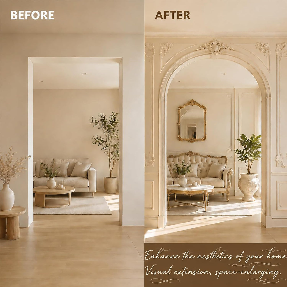 4 Pcs Wooden Doorway Arch Kit, Universal Half Circle Arch Kit for Doorway - Free Fiberglass Mesh Included Easy