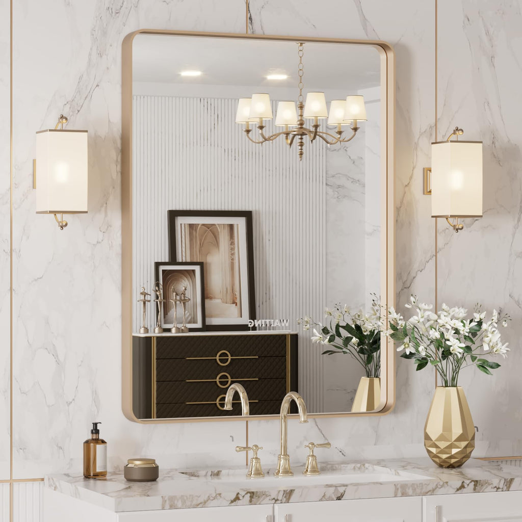 20"X30" Gold Bathroom Mirror