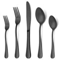 40 Piece Matte Black Silverware Set, Stainless Steel Black Flatware Cutlery Set for 8, Fancy Kitchen Utensil