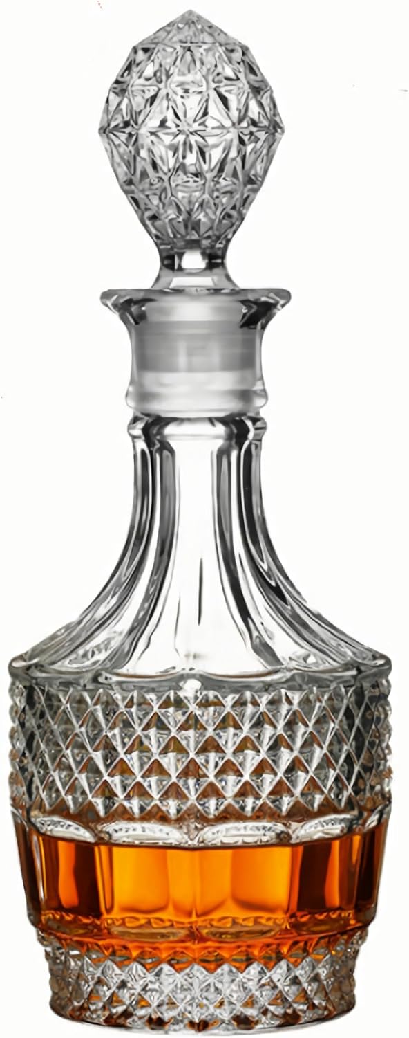 Whiskey Decanter with Airtight Stopper, Liquor Decanter, Lead-Free Crystal Wiskey Brandy Vodka Bourbon Decanter