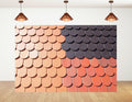 8x6ft Two Tone Clay Roof Tile Backdrop Terracotta Dark Grey Curved Slate Texture Background Tapestry Party Rustic