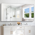 36x72inch Bathroom Mirror, Silver Rectangle Mirror with Thin Metal Frame, Large Rectangular Wall Mirrors m, Hair