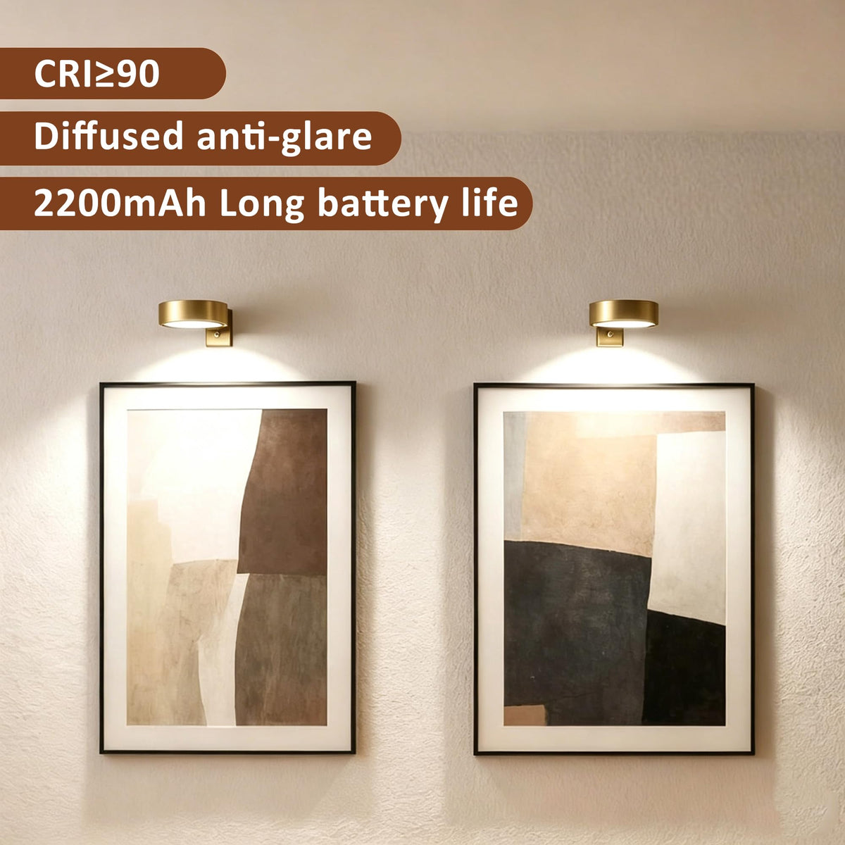 6 Pack Picture Lights for Wall, Rechargeable Magnetic Art Display Lights