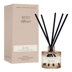 Spa Day Reed Diffuser - Room Decor Aesthetic with Long-Lasting Premium Fragrance of Sea Salt, Jasmine, Wood and Cream