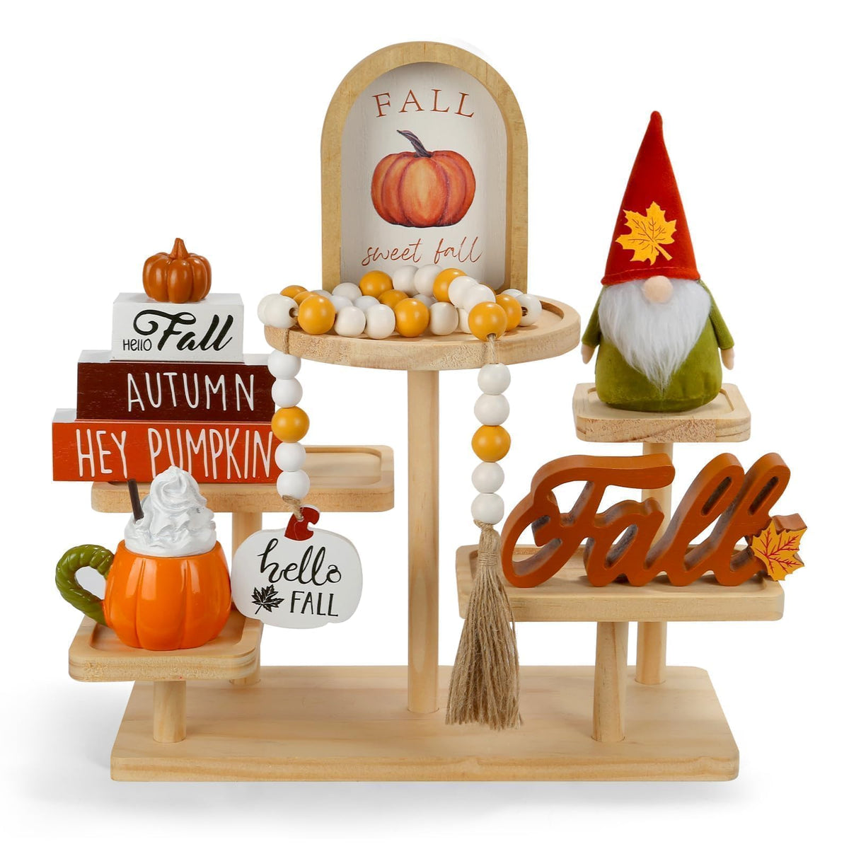 Fall Decorations, 6Pcs Thanksgiving Fall Tiered Tray Decor Set