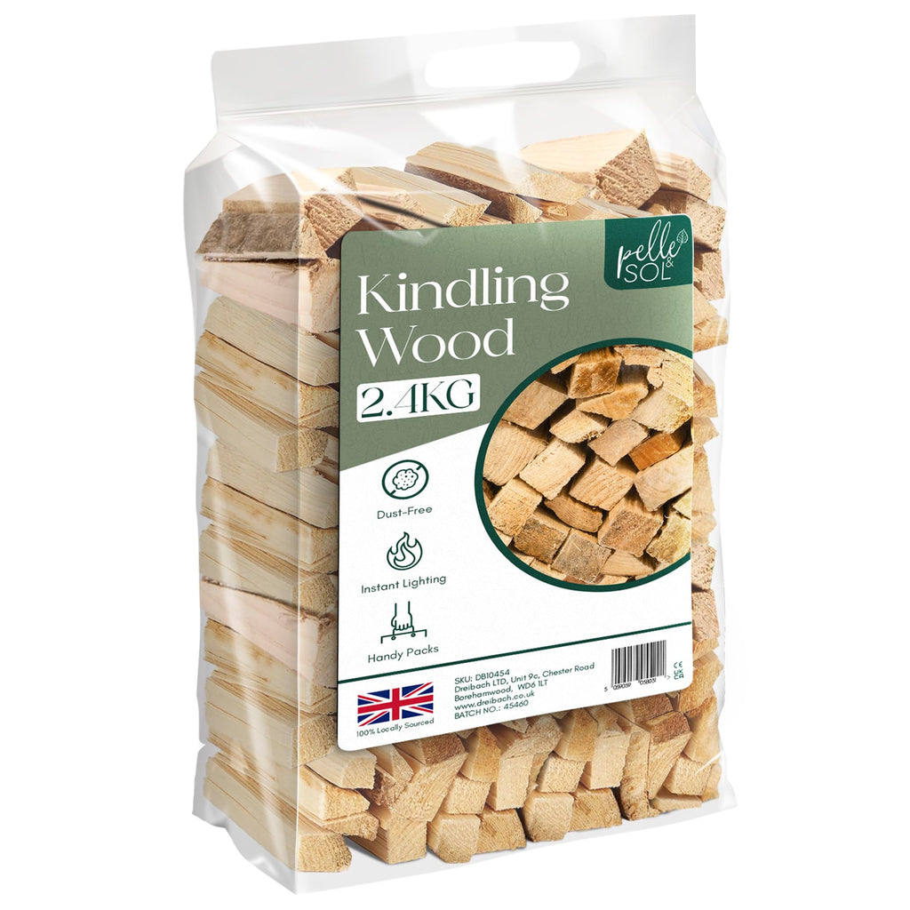 Log 2.4KG Kindling Wood - 1 Pack Kindling Wood Burner, Grate, Fire Pit or BBQ, Kindling Fire Woods for Log Burners