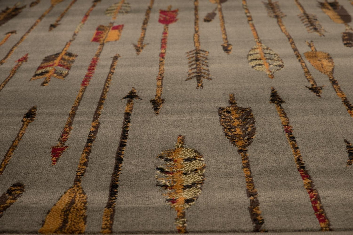Of America Affinity Quilted Arrow Rug - 7ft. 10in. x 10 ft. 6in. Blue/Gray Southwestern Area Rug with Jute Backing
