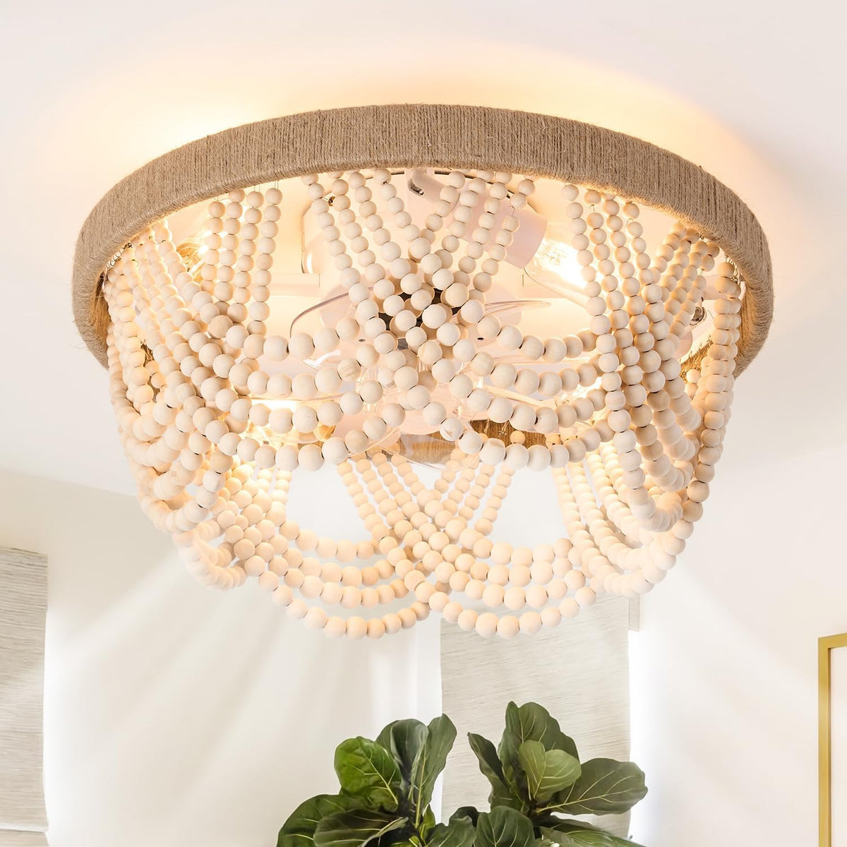 20" Chandelier Ceiling Fan with Light & Remote