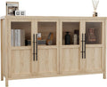 Sideboard Buffet Cabinet with 4 Glass Doors