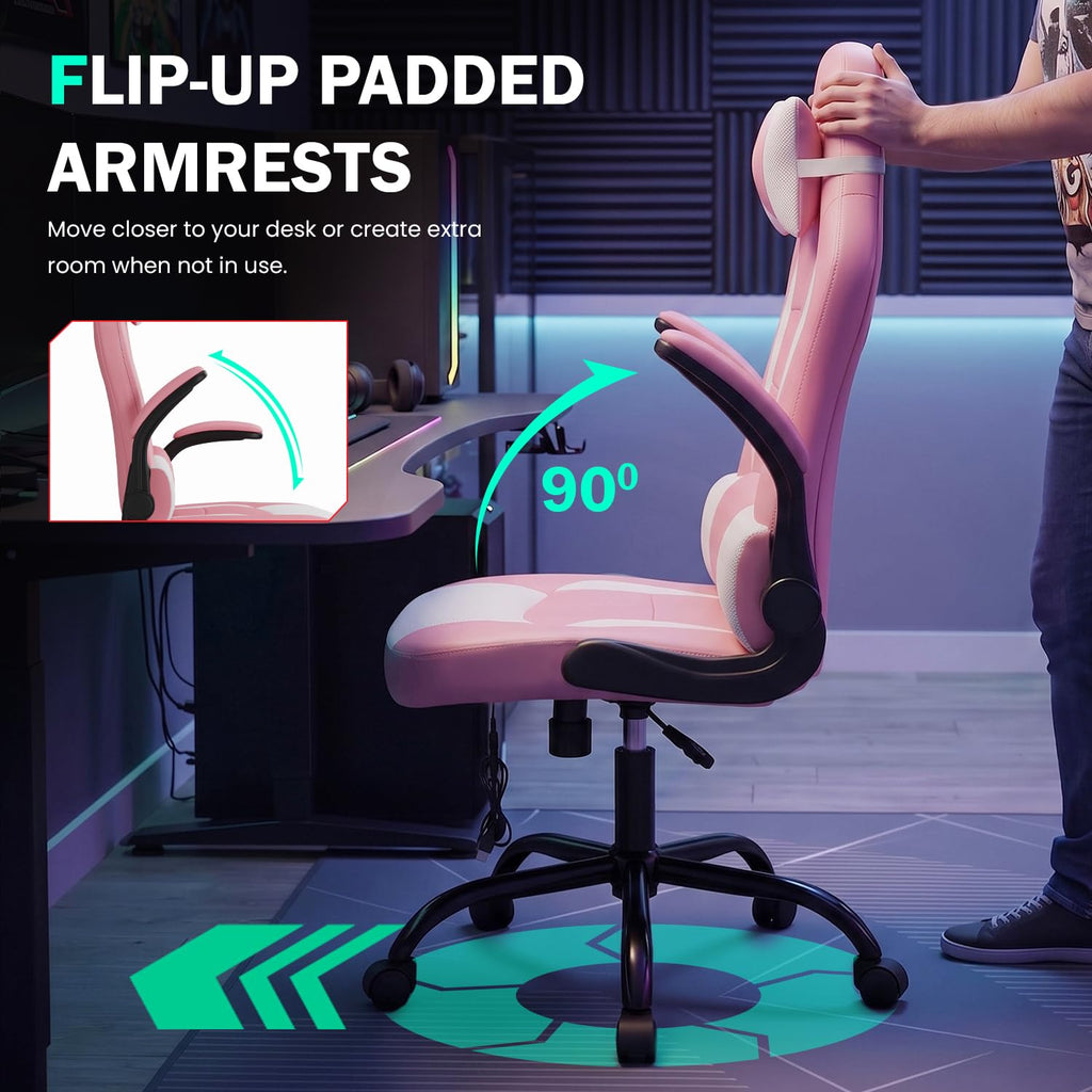 Gaming Chair Office Chair Desk Chair Racing Executive PU Leather Ergonomic Massage Computer Chair with Lumbar Support