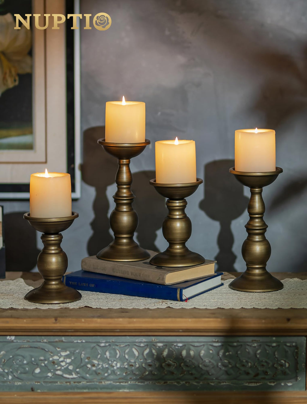 Bronze Candle Holder for Pillars: Candle Stand for 3 inches Candles