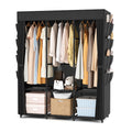 Wardrobe Closet Portable Closets for Hanging Clothes Large Capacity Clothes Rack with Cover, 3 Hanging Rods, 6