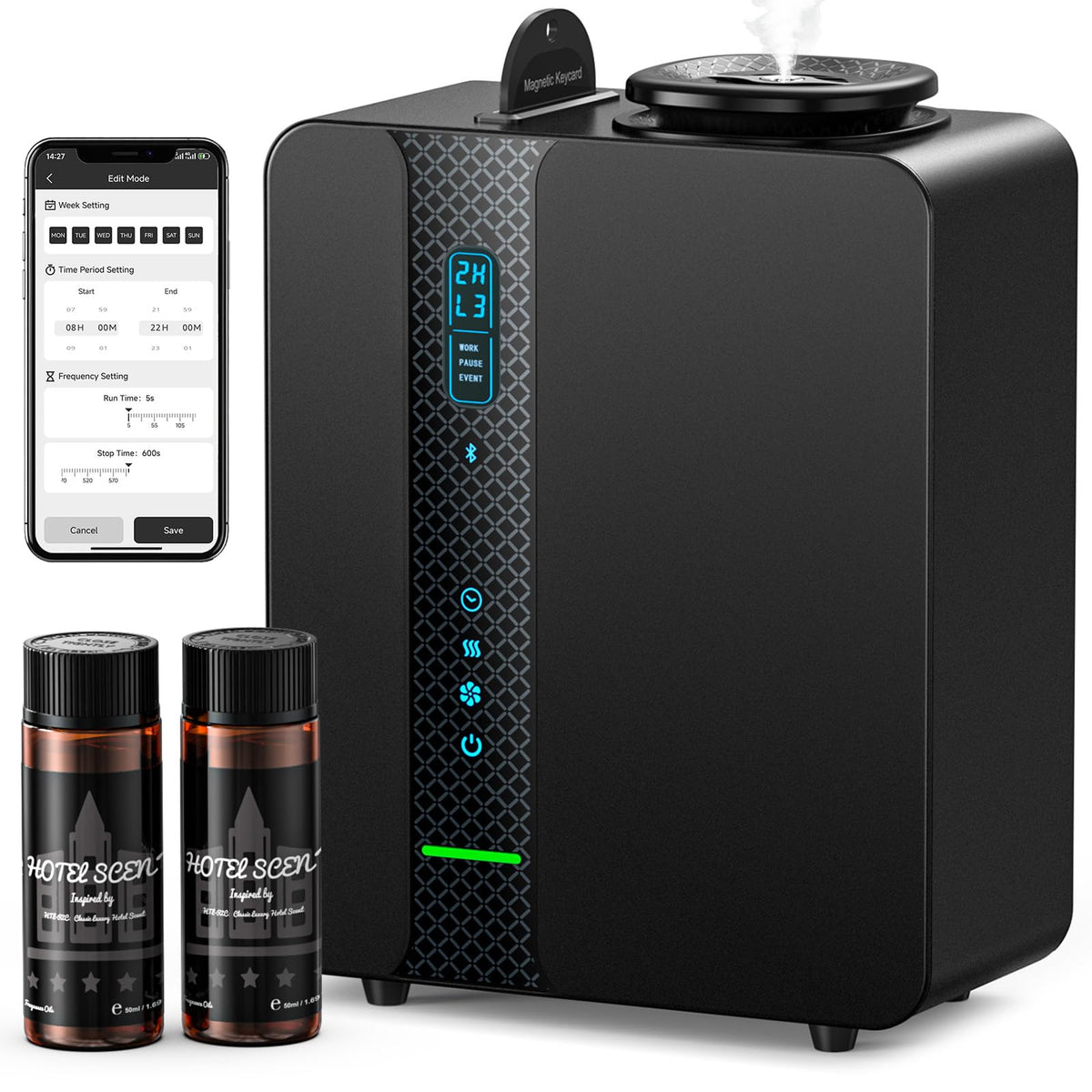 Waterless Essential Oil Diffuser, 3500 Sq Ft HVAC Smart Scent Diffuser for Whole House, Commercial Scent Machine