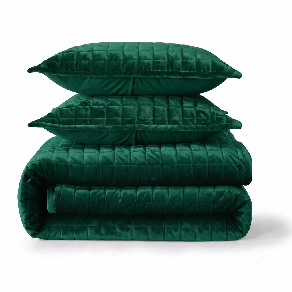 Florence Solid Quilt Set Emerald Green