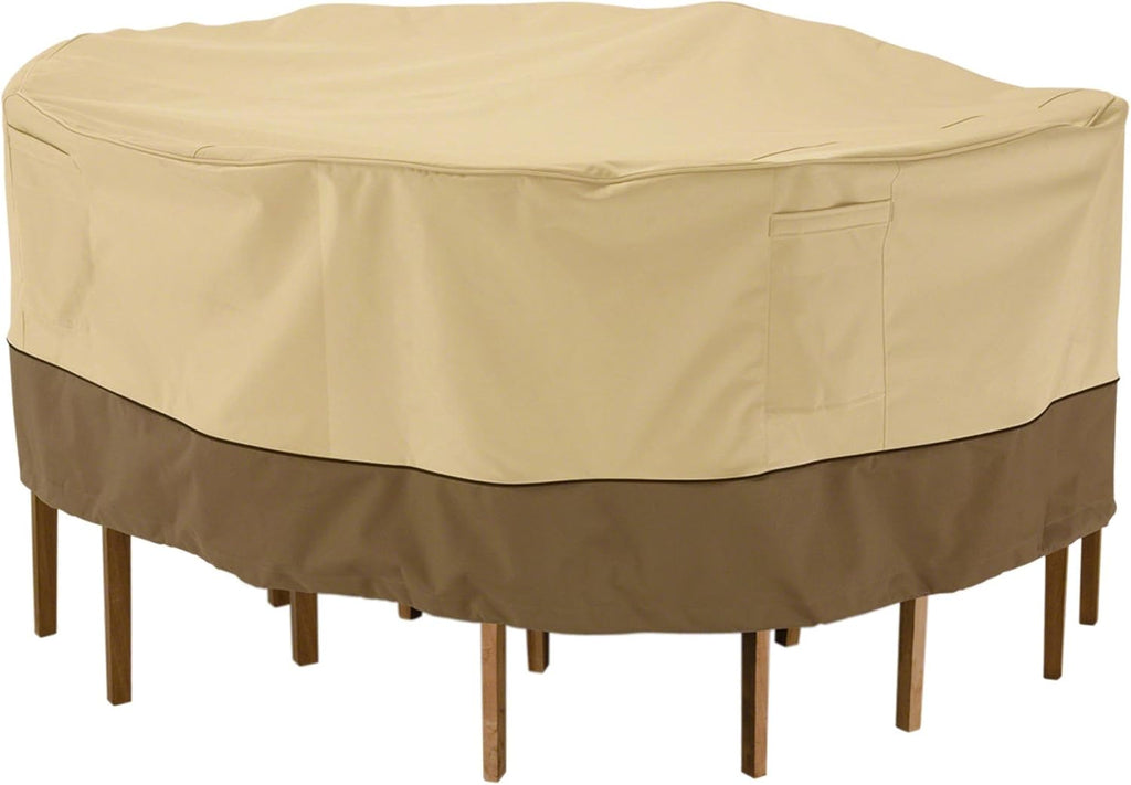 Veranda Water-Resistant 94 Inch Round Patio Table & Chair Set Cover, Outdoor Table Cover