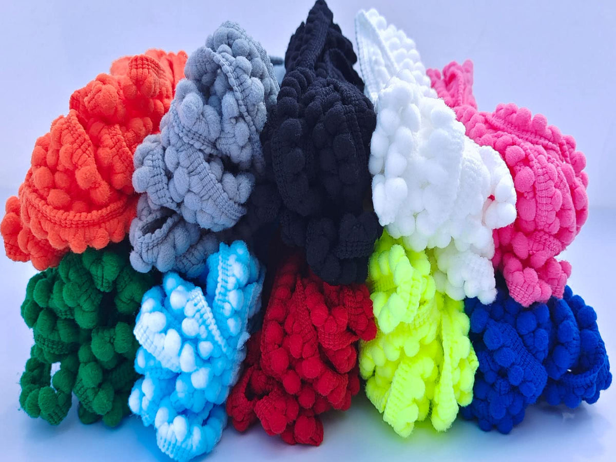 Mini Pom Pom Fringe Trim 10 Colors 5mm for Decoration DIY Crafts Sewing (3013 Mixed Color 13, 5mm,30 Yards) - 30 Yards