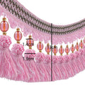 Pom Pom Curtain Fringe Trim Beads Ball Tassel Trimming Sewing Ribbon Upholstery Fabric (Pink) - 3yards