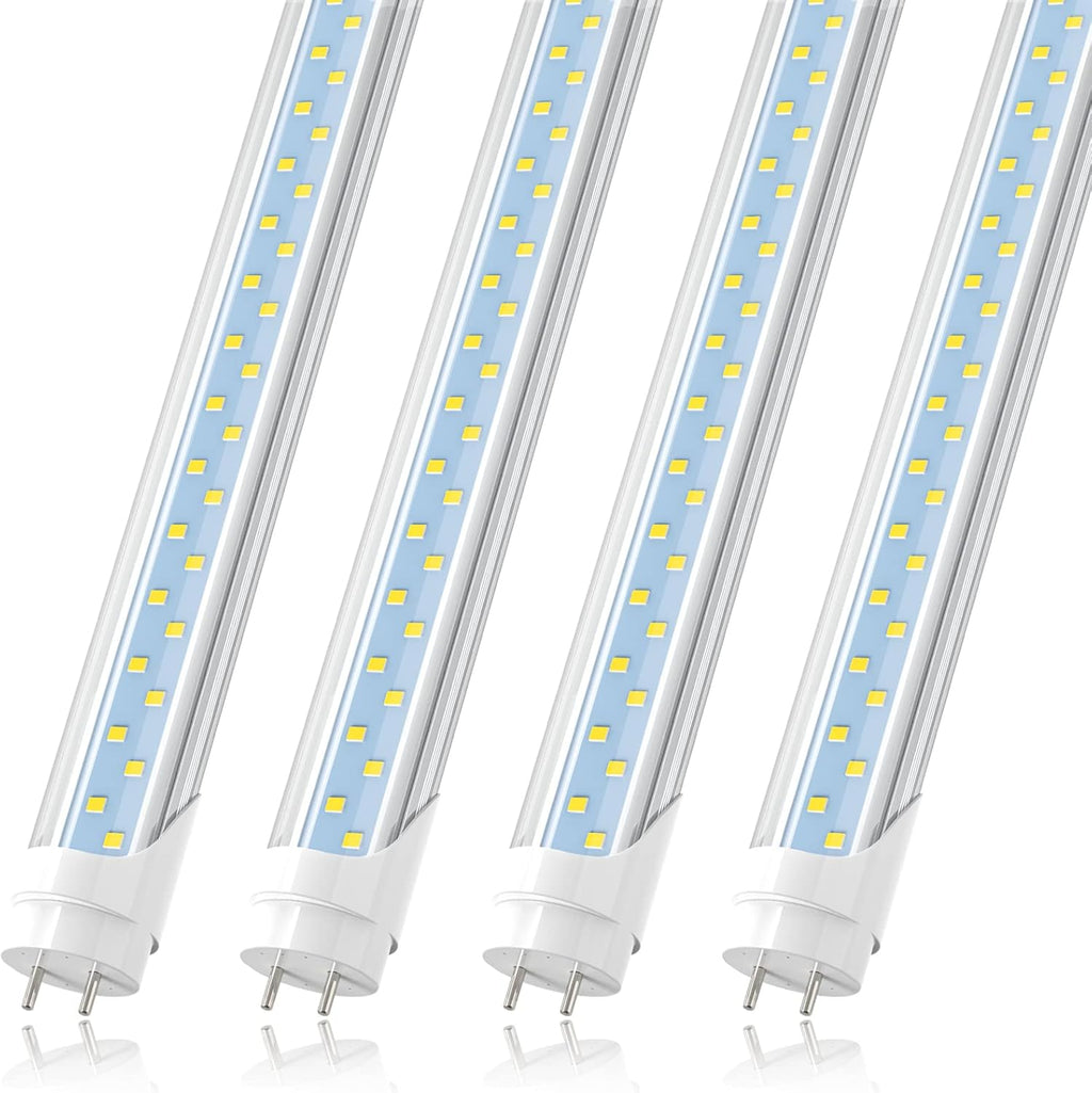 T8 4FT LED Type A+B Light Bulbs, 24W 3200LM 5000K Daylight White, Plug and Play or Ballast Bypass, 4 Foot Flourescent