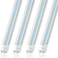 T8 4FT LED Type A+B Light Bulbs, 24W 3200LM 5000K Daylight White, Plug and Play or Ballast Bypass, 4 Foot Flourescent
