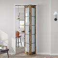 Preassembled Bifold Closet Doors for 36" X 80" Opening, Country Style,Space Saving, Tempered Frosted Glass with Black