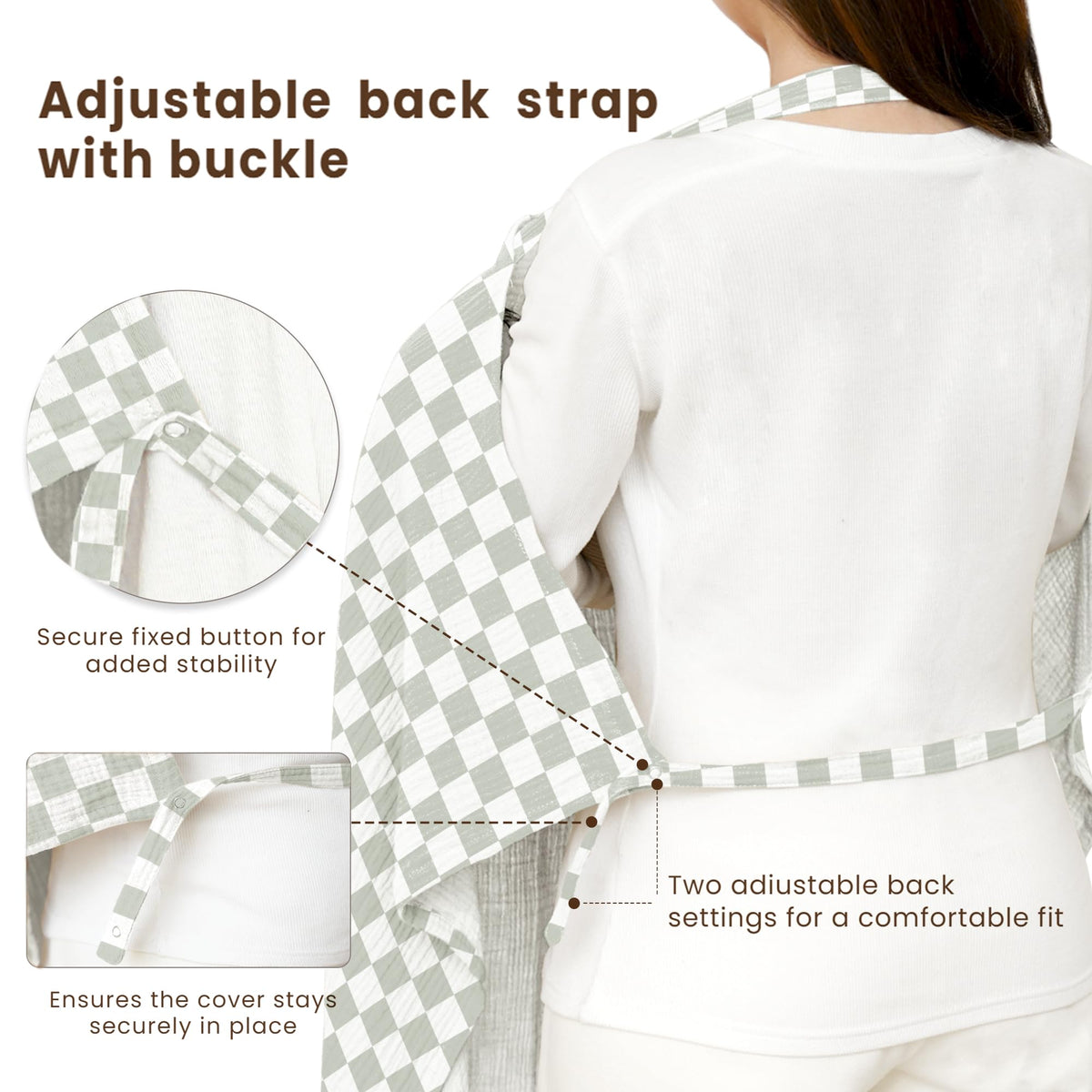Muslin Nursing Cover Up for Breastfeeding with Rigid Hoop