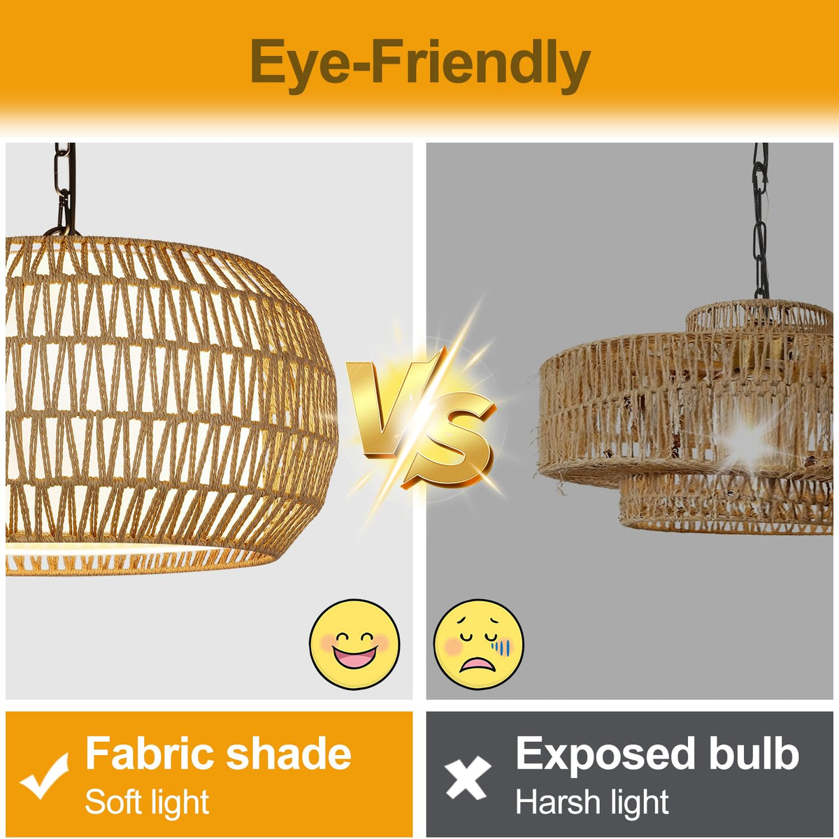 19" Rattan Chandelier, Woven Boho Dining Room Light Fixture