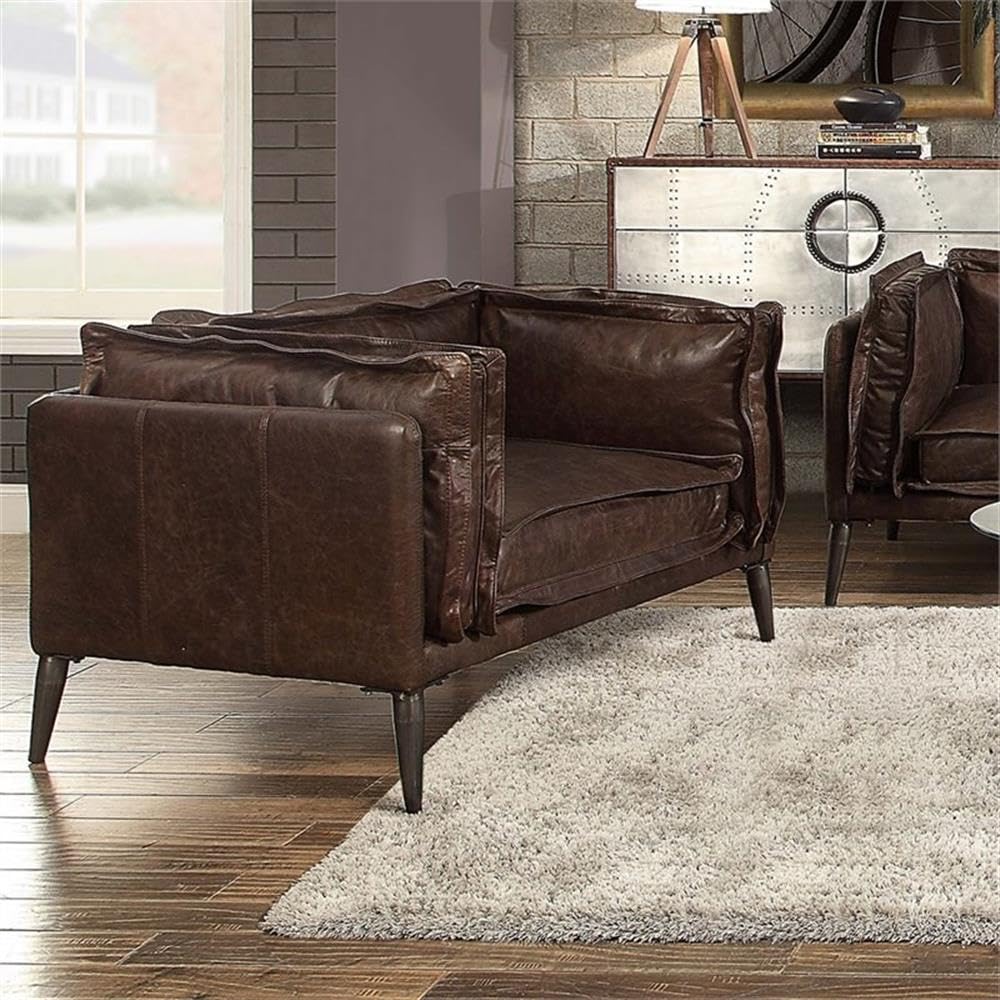 Porchester Chair, Distress Chocolate Top Grain Leather