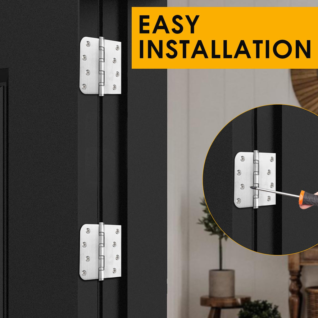 Stainless Steel Door Hinges Ball Bearing Heavy Duty 3 Pack