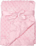 Heavenly Soft Chenille Receiving Blanket (30" x 40"), Layer Design with Minky Dot & Silky Satin, Pink, for Boys