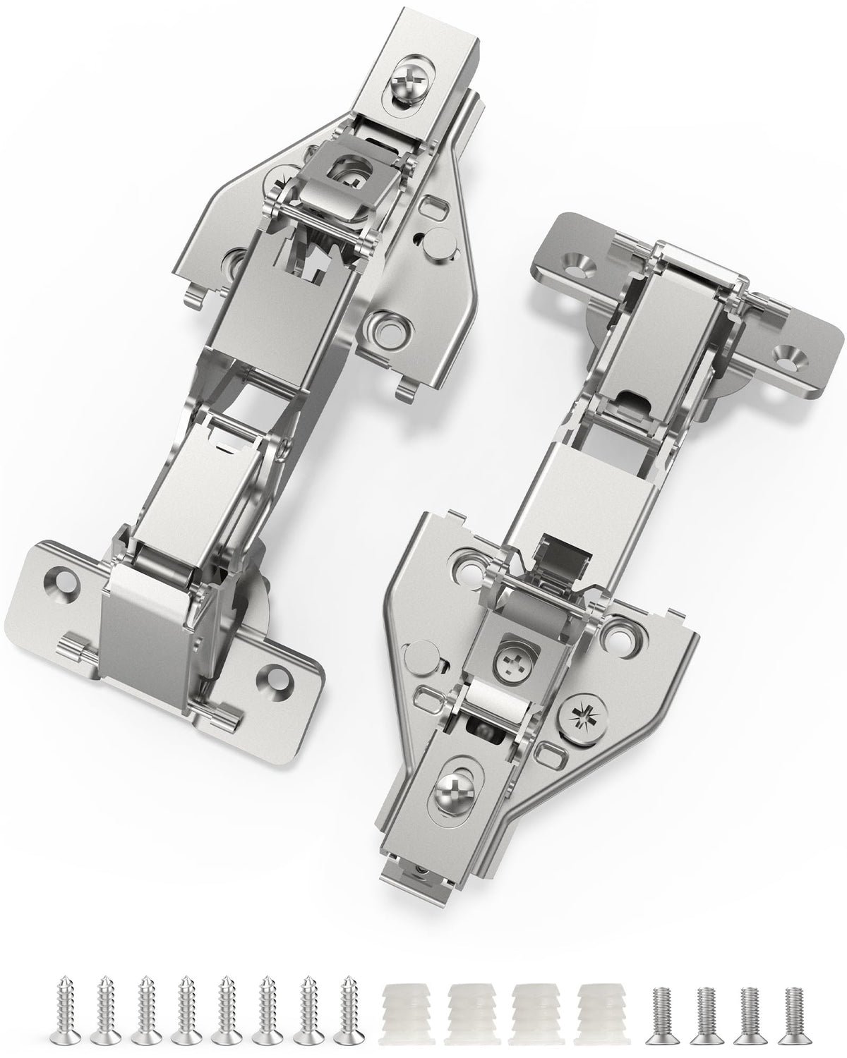 2 Pack 165 Degree Soft Close Kitchen Corner Hinges, Lazy Susan Cabinets, Face Frame, Clip On Plate for Easy