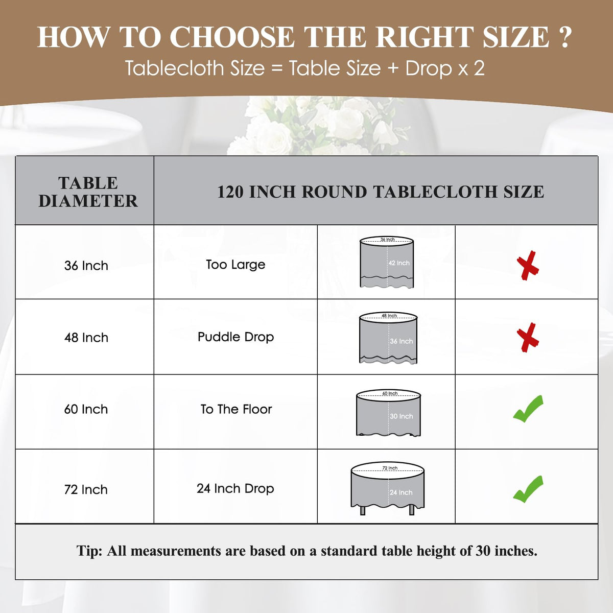 10 Pack Ivory Round Tablecloths 120 Inch for Dining Tables