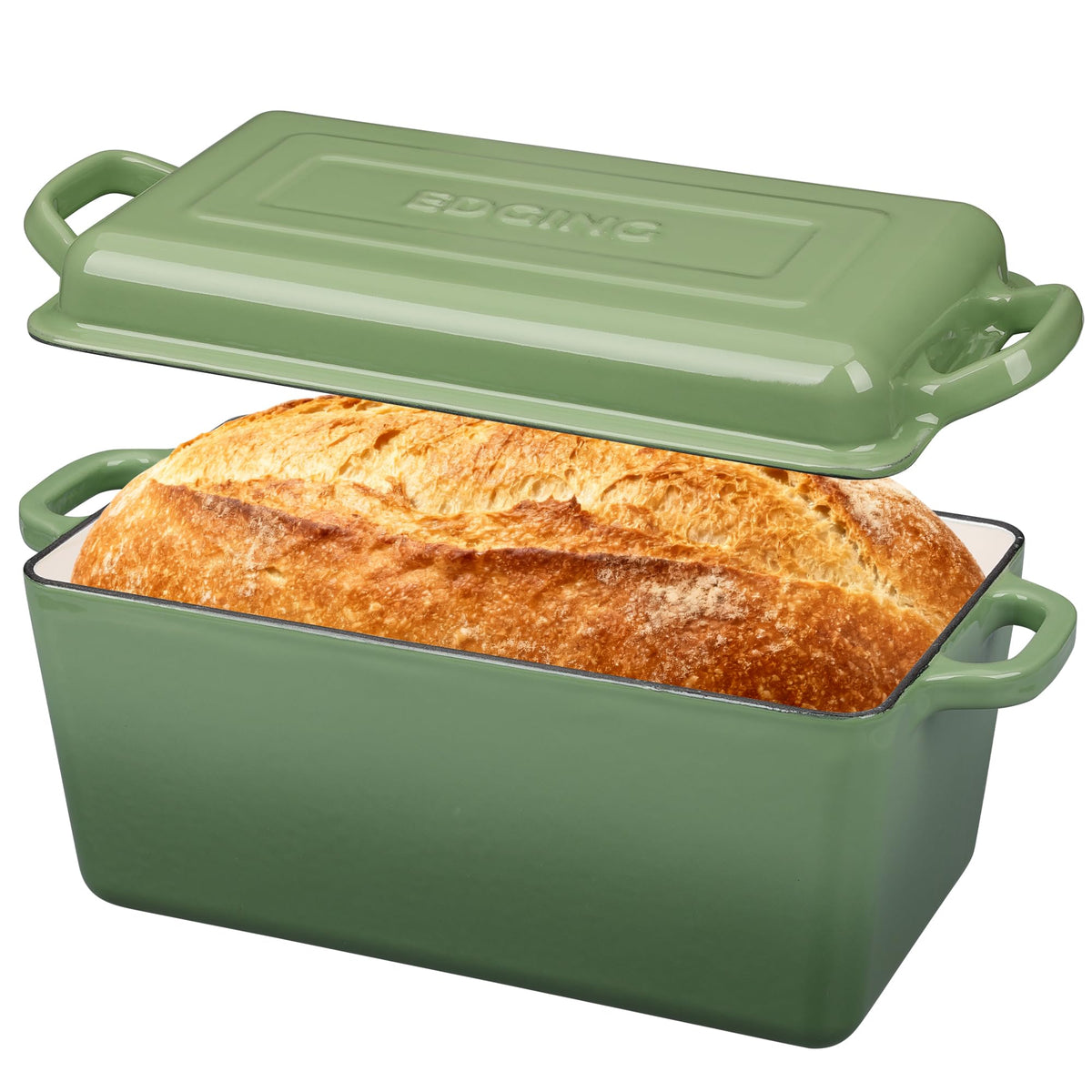 Enameled Cast Iron Dutch Oven, Oblong Bread Oven for Sourdough Bread Baking, Baking Pan, Dual Handles, Oven Safe, 4